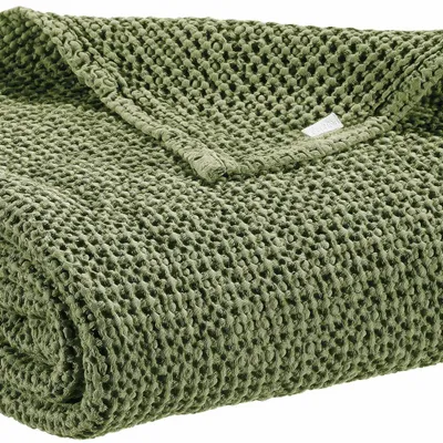 Throw blankets - Recycled Throw Maia Eucalyptus 140 X 200 - MAISON VIVARAISE - SDE VIVARAISE WINKLER