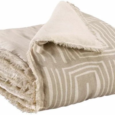 Bed linens - Tina Printed Comforter Naturel 85 X 200 - MAISON VIVARAISE - SDE VIVARAISE WINKLER