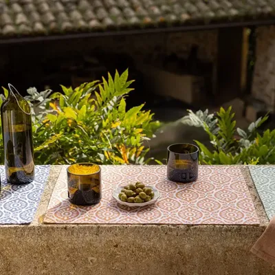 Table cloths - Recycled Coated Placemat Citrus Terracotta 33 X 48 - MAISON VIVARAISE - SDE VIVARAISE WINKLER