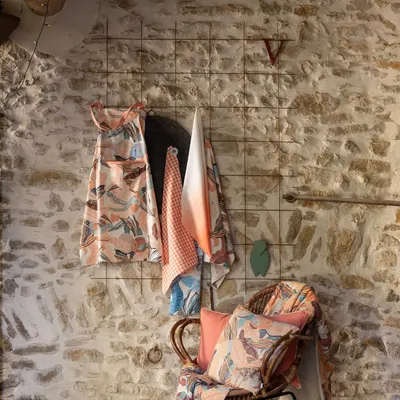 Torchons - Torchon recyclé Dori Pêche 50 x 70 - MAISON VIVARAISE - SDE VIVARAISE WINKLER