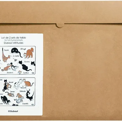 Table cloths - Set of 2 Dubout Attitudes Placemats Noir/Roux 30 X 45 - MAISON VIVARAISE - SDE VIVARAISE WINKLER