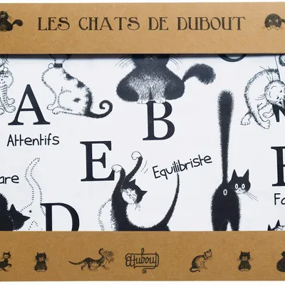 Table cloths - Set of 4 Dubout Abécédaire Placemats Noir/Blanc 30 X 45 - MAISON VIVARAISE - SDE VIVARAISE WINKLER