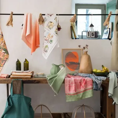 Torchons - Torchon Village Montmartre Ecru 48 x 72 - MAISON VIVARAISE - SDE VIVARAISE WINKLER