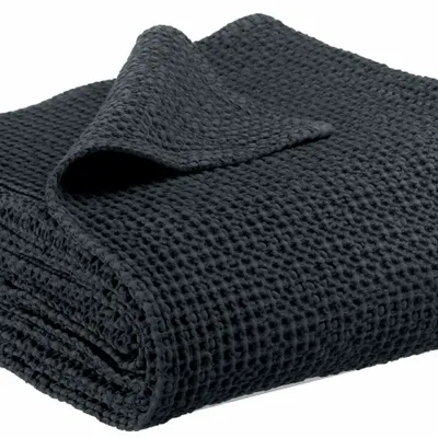 Linge de lit - Jeté recyclé Maia Caviar 240 x 260 - MAISON VIVARAISE - SDE VIVARAISE WINKLER