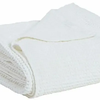 Linge de lit - Jeté recyclé Maia Craie 280 x 260 - MAISON VIVARAISE - SDE VIVARAISE WINKLER