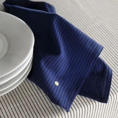 Serviettes - Lot de 2 serviettes de table Léonie Indigo 40 x 40 - LA CERISE SUR LE GATEAU