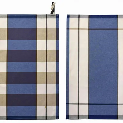 Torchons - Lot de 2 torchons Archie Indigo 70 x 50 - LA CERISE SUR LE GATEAU