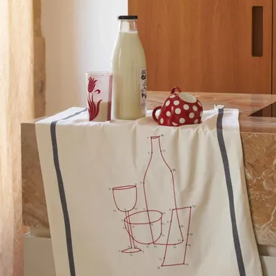 Dish towels - Phil Drink Tea Towel Écru 70 X 50 - LA CERISE SUR LE GATEAU