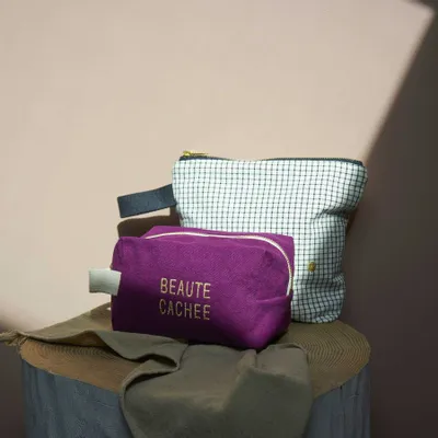 Clutches - Cube pouch Beauté Violet S 15,5 X 10 X 10 - LA CERISE SUR LE GATEAU