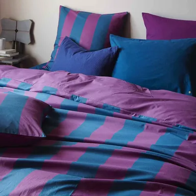 Linge de lit - Taie d'oreiller Malo Purple rain/orage 70 x 50 - LA CERISE SUR LE GATEAU