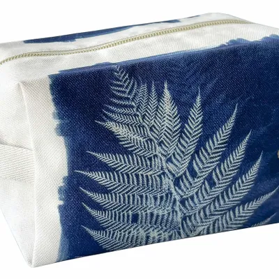 Clutches - Cube Pouch Fougère Bleu L 22 X 14 X 10,5 - LA CERISE SUR LE GATEAU