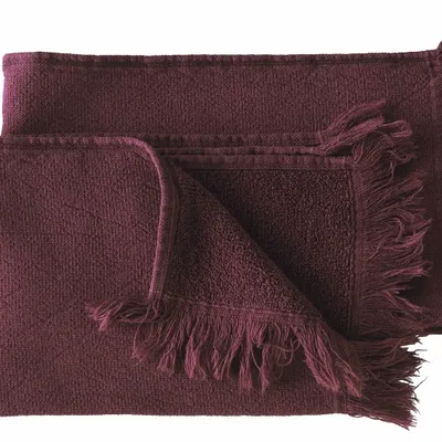 Bath towels - Set of 2 Luna Guest Towels Wine 50 X 30 - LA CERISE SUR LE GATEAU