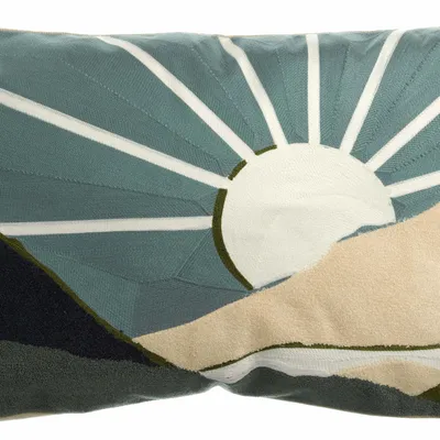 Coussins - Coussin brodé Elie Vert de gris 40 x 65 - MAISON VIVARAISE - SDE VIVARAISE WINKLER