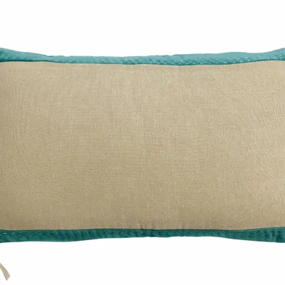 Coussins - Coussin Elise Chambray Vert de gris 30 x 50 - MAISON VIVARAISE - SDE VIVARAISE WINKLER