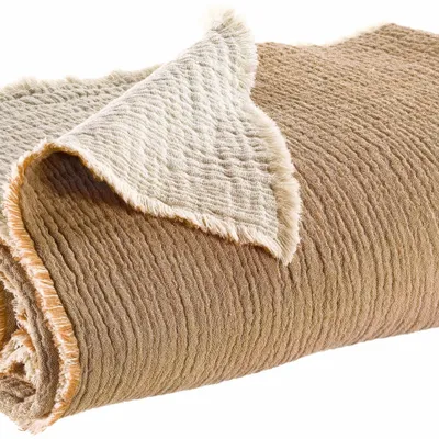 Bed linens - Emilio Throw Cuivre 260 X 260 - MAISON VIVARAISE - SDE VIVARAISE WINKLER