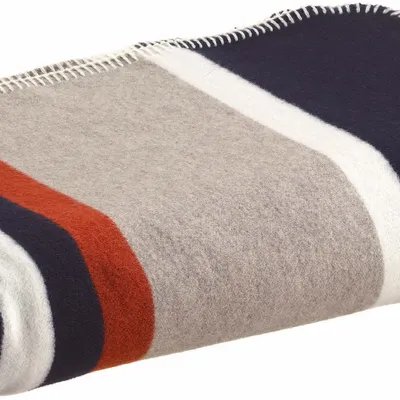 Bed linens - Gioia Recycled Jacquard Throw Marine 240 X 260 - MAISON VIVARAISE - SDE VIVARAISE WINKLER