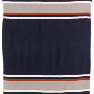 Linge de lit - Jeté jacquard recyclé Gioia Marine 240 x 260 - MAISON VIVARAISE - SDE VIVARAISE WINKLER