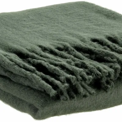 Plaids - Plaid recyclé Isabel uni Sapin 130 x 160 - MAISON VIVARAISE - SDE VIVARAISE WINKLER