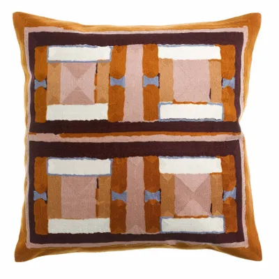 Cushions - Embroidered Cushion Taho Cuivre 45 X 45 - MAISON VIVARAISE - SDE VIVARAISE WINKLER