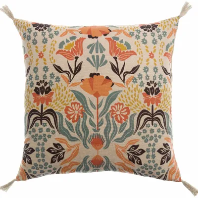 Cushions - Youri Printed Cushion Multico 45 X 45 - MAISON VIVARAISE - SDE VIVARAISE WINKLER