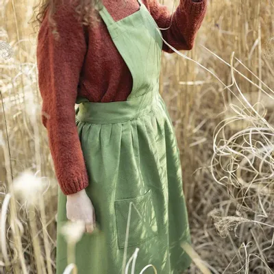 Tabliers de cuisine - Tablier de cuisine recyclé Eva Vert 95 x 85 - MAISON VIVARAISE - SDE VIVARAISE WINKLER