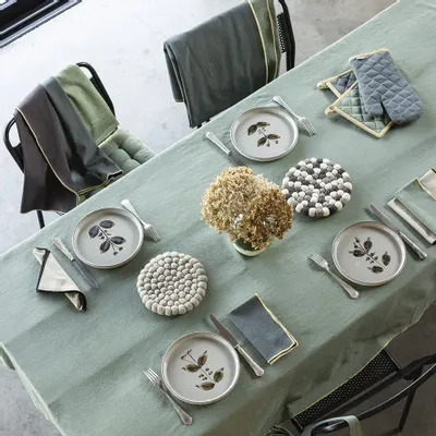 Table cloths - Recycled Tablecloth Grace Matcha 170 X 300 - MAISON VIVARAISE - SDE VIVARAISE WINKLER