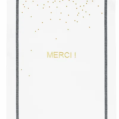 Torchons - Torchon Merci Or Blanc 50 x 70 - LA CERISE SUR LE GATEAU