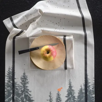 Dish towels - Tea towel Bertille Blanc 50 X 70 - LA CERISE SUR LE GATEAU