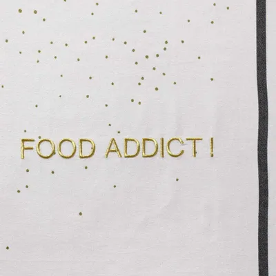 Torchons - Torchon Food Addict Or Blanc 50 x 70 - LA CERISE SUR LE GATEAU