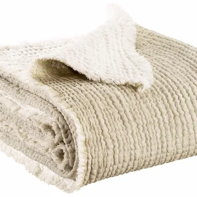 Plaids - Plaid Emilio Naturel 130 x 200 - MAISON VIVARAISE - SDE VIVARAISE WINKLER