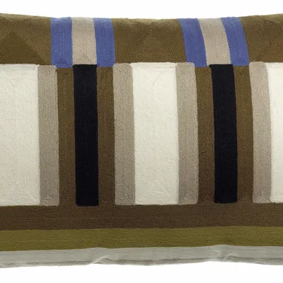 Cushions - Embroidered Cushion Jason Ciel 40 X 65 - MAISON VIVARAISE - SDE VIVARAISE WINKLER