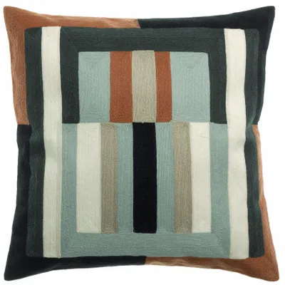 Cushions - Embroidered Cushion Jason Cèdre 45 X 45 - MAISON VIVARAISE - SDE VIVARAISE WINKLER