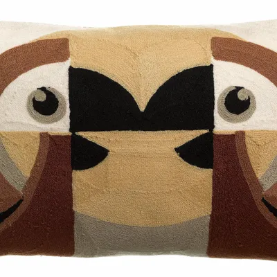 Cushions - Embroidered cushion Loro Naturel 30 X 50 - MAISON VIVARAISE - SDE VIVARAISE WINKLER