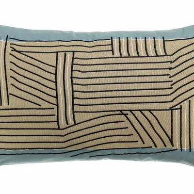 Cushions - Embroidered cushion Kori Ciel 40 X 65 - MAISON VIVARAISE - SDE VIVARAISE WINKLER