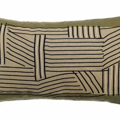 Cushions - Embroidered Cushion Kori Cèdre 40 X 65 - MAISON VIVARAISE - SDE VIVARAISE WINKLER