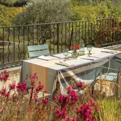 Nappes - Nappe recyclée Yuna Azur 170 x 170 - MAISON VIVARAISE - SDE VIVARAISE WINKLER