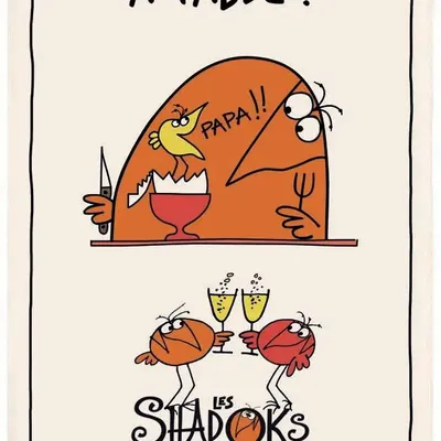 Torchons - Torchon Shadoks À table Ecru 48 x 72 - MAISON VIVARAISE - SDE VIVARAISE WINKLER