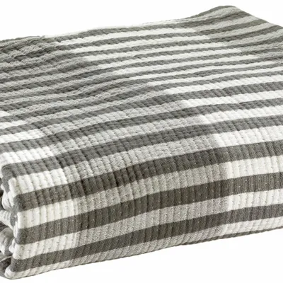 Linge de lit - Jeté Calista Cendre 240 x 260 - MAISON VIVARAISE - SDE VIVARAISE WINKLER