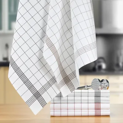 Dish towels - Carreaux Linen-Cotton Tea Towel Rouge 55 X 75 - MAISON VIVARAISE - SDE VIVARAISE WINKLER