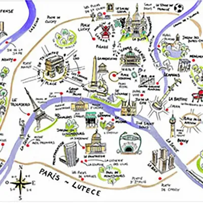 Nappes - Set de Table Dessin Paris Lutèce 45 X 30 - MAISON VIVARAISE - SDE VIVARAISE WINKLER