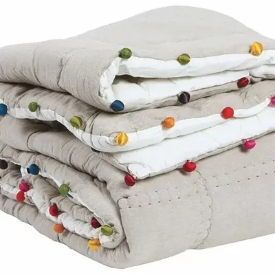 Linge de lit - Edredon Gastounet multico 160 x 160 - MAISON VIVARAISE - SDE VIVARAISE WINKLER