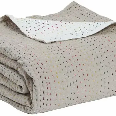 Linge de lit - Jeté Gastounet multico 260 x 260 - MAISON VIVARAISE - SDE VIVARAISE WINKLER