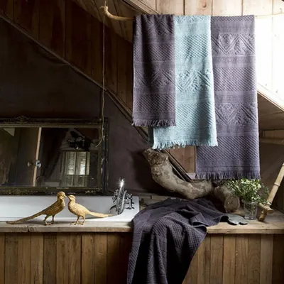 Bath towels - Zoé Bath Towel Carbone 70 X 140 - MAISON VIVARAISE - SDE VIVARAISE WINKLER
