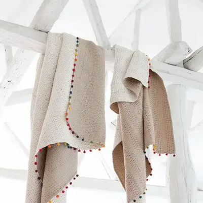 Throw blankets - Gastounet Throw Blanket Multico 140 X 200 - MAISON VIVARAISE - SDE VIVARAISE WINKLER