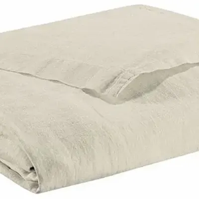 Bed linens - Zeff Flat Sheet Craie 240 X 300 - MAISON VIVARAISE - SDE VIVARAISE WINKLER