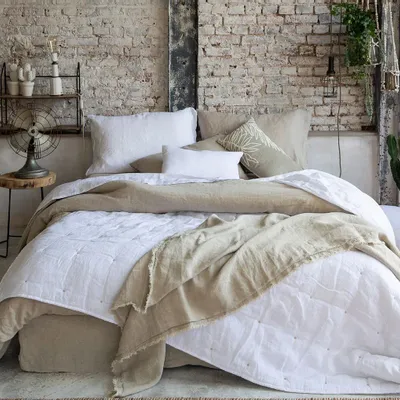 Linge de lit - Drap Zeff Vert de Gris 240 X 300 - MAISON VIVARAISE - SDE VIVARAISE WINKLER