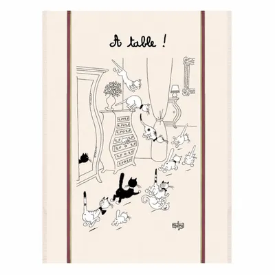 Dish towels - Large tea towel Dubout Retour des courses Écru 60 X 80 - MAISON VIVARAISE - SDE VIVARAISE WINKLER