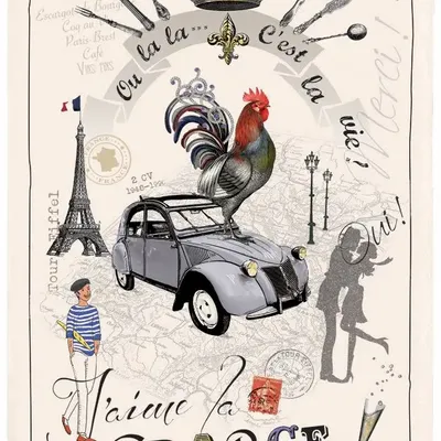 Torchons - Torchon France Panorama Ecru 48 X 72 - MAISON VIVARAISE - SDE VIVARAISE WINKLER