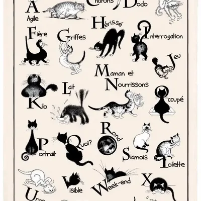 Torchons - Torchon Dubout Abécédaire Ecru 48 X 72 - MAISON VIVARAISE - SDE VIVARAISE WINKLER