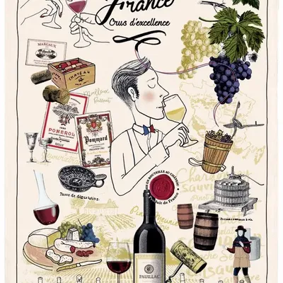 Dish towels - Kitchen Towel Crus D'Excellence Ecru 48 X 72 - MAISON VIVARAISE - SDE VIVARAISE WINKLER